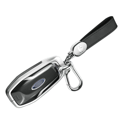 Custodia per chiave auto in TPU argentato in lega di alluminio con fibbia per Ford