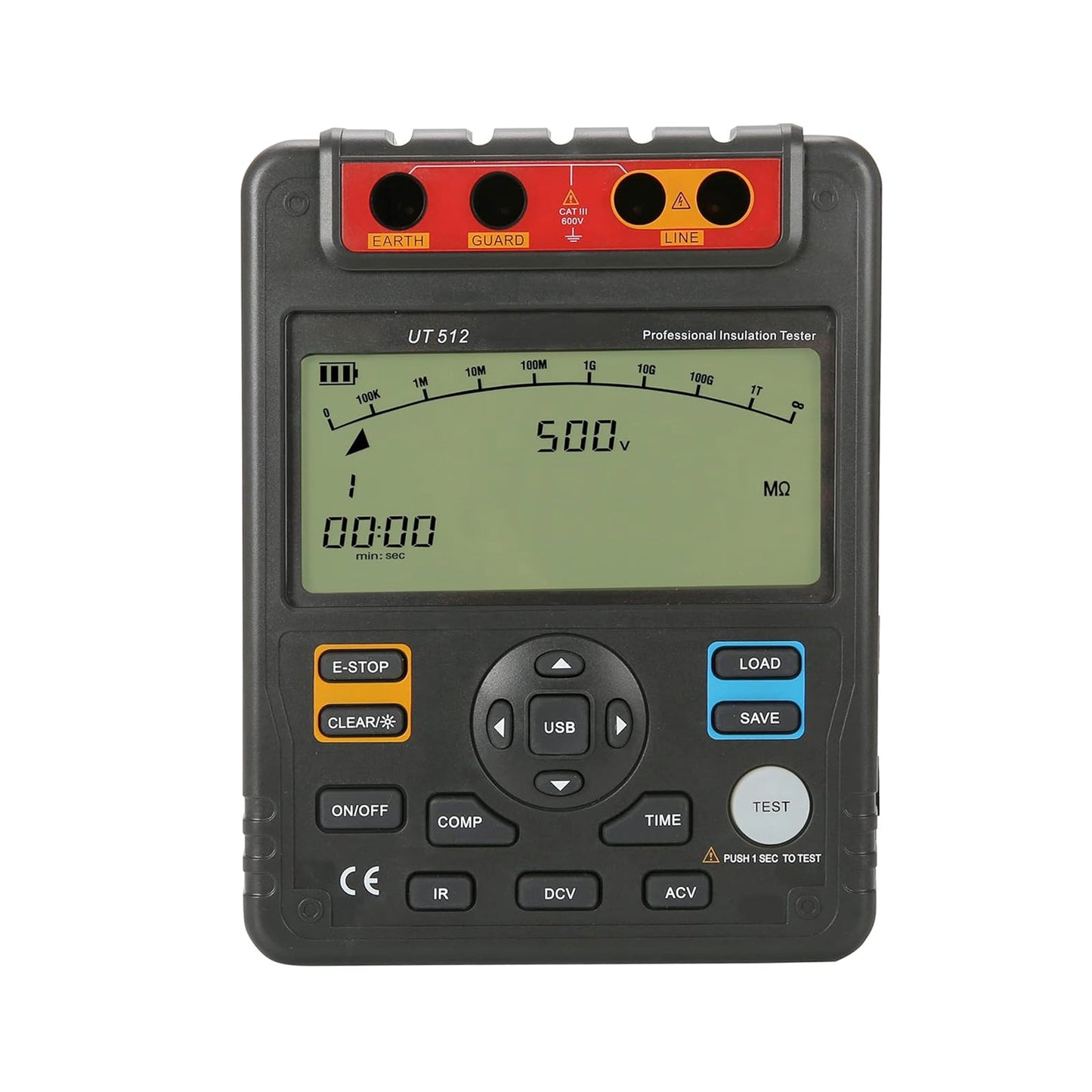 Tester di resistenza di isolamento UT512 Voltmetro con selezione automatica della portata 2500V 100GΩ