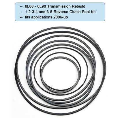 6L80 6L90 Trasmissione Ricostruzione 1-2-3-4 3-5-Retromarcia Guarnizioni Frizione Confezione O-Ring