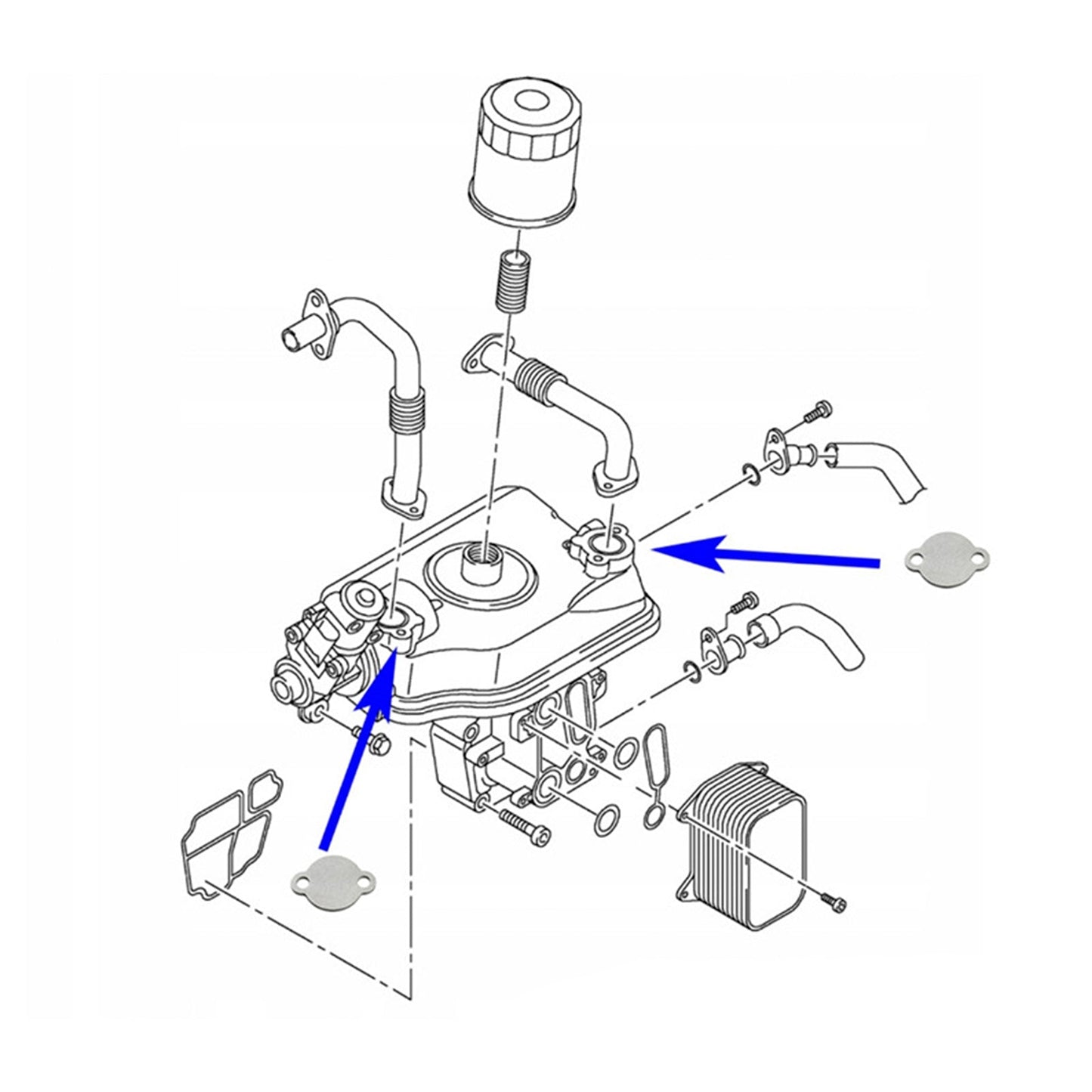 2 × Piastra cieca valvola EGR per motore Volkswagen Transport T5 2.0 BiTDI CFCA