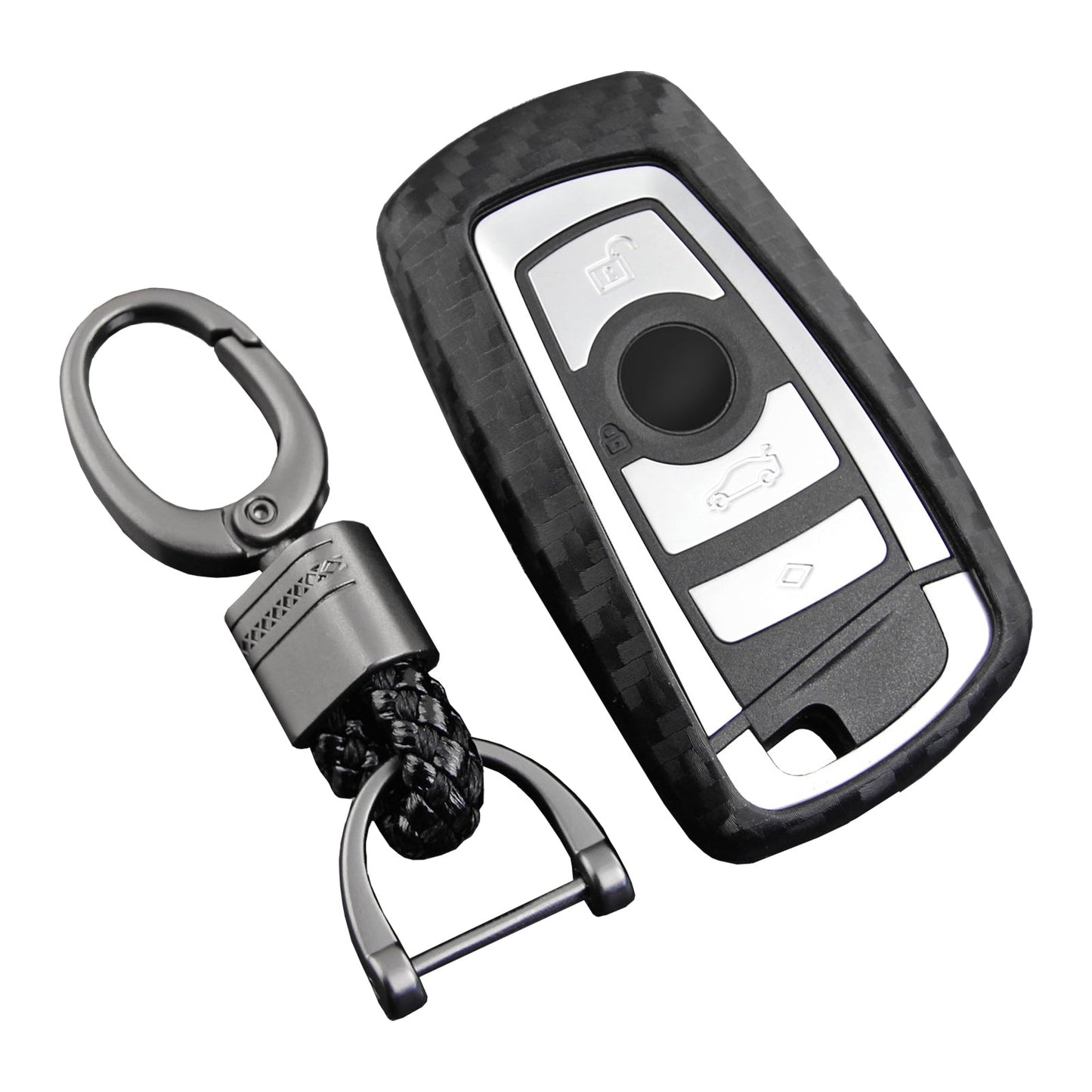 Custodia in pelle e silicone per chiave auto con fibbia per BMW Square