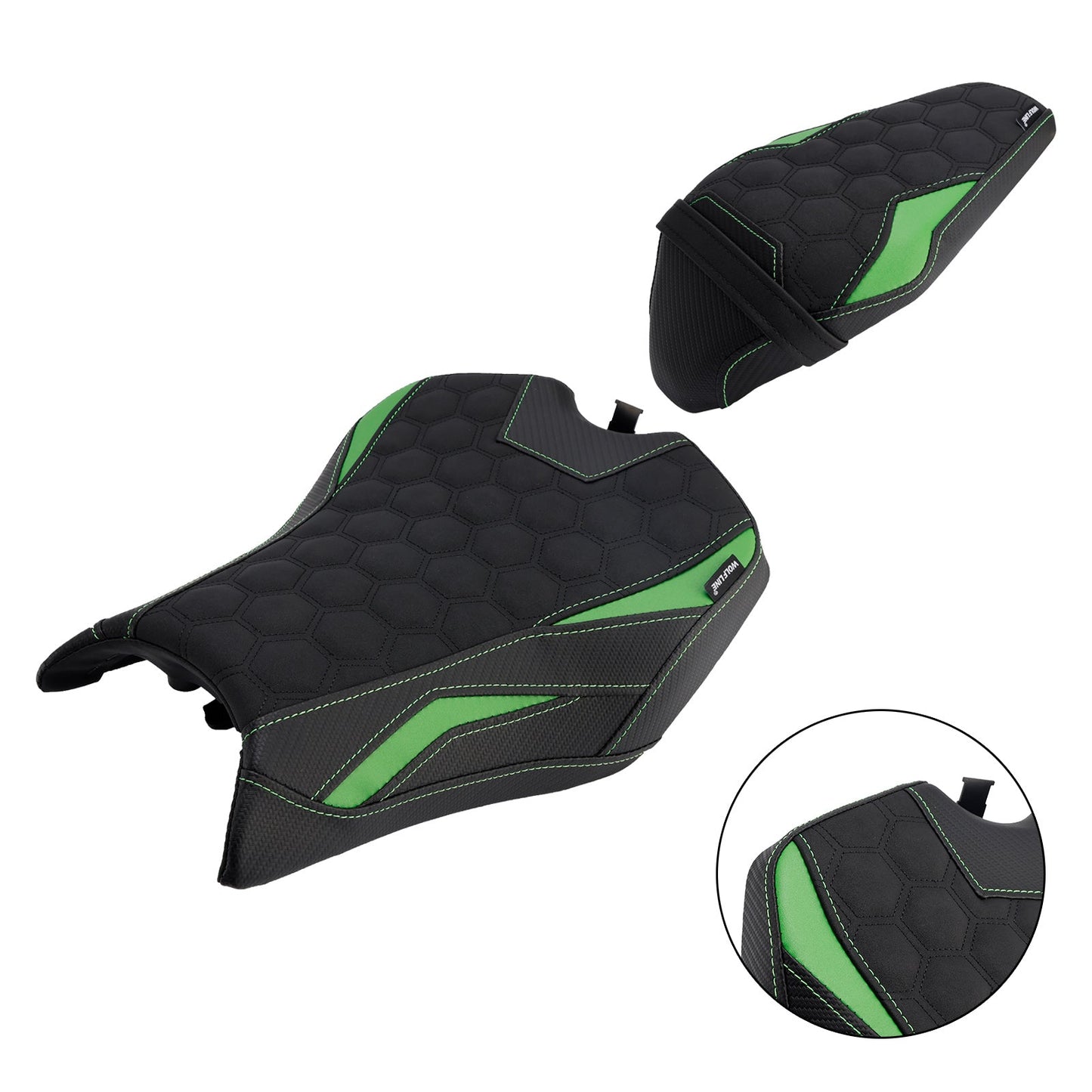 2025 - Cuscino posteriore per sedile conducente e passeggero per Kawasaki Ninja Z900 Zr900-F, colore verde.
