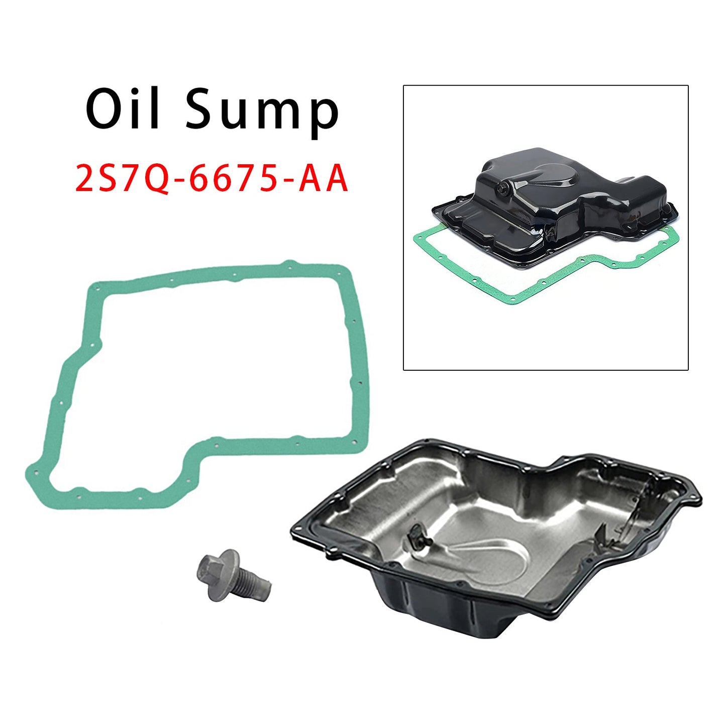 Coppa dell'olio + tappo + guarnizione 2S7Q-6675-AA per Ford Transit MK6 MK7 MK8 2.0 2.2 FWD
