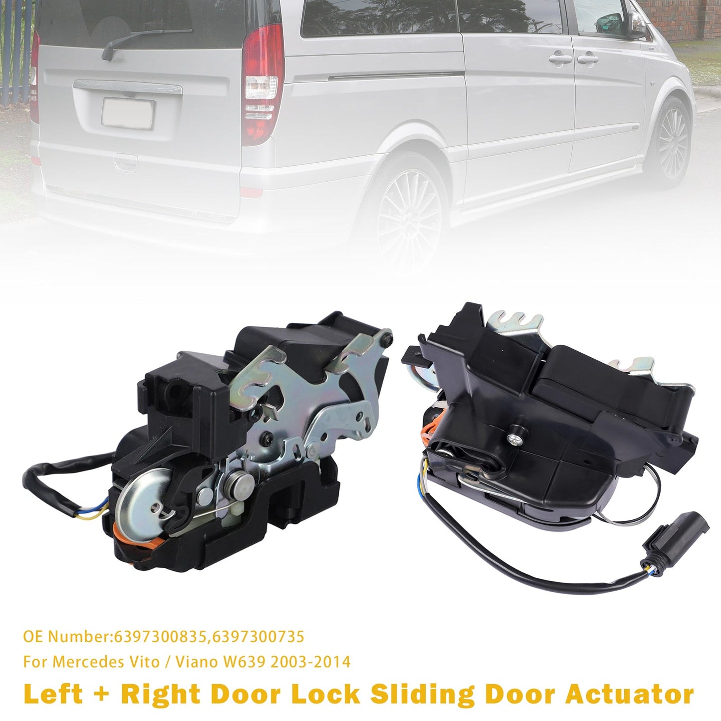 2003-2014 Mercedes Vito Viano W639 2x Serratura porta Attuatore porta scorrevole 6397300835