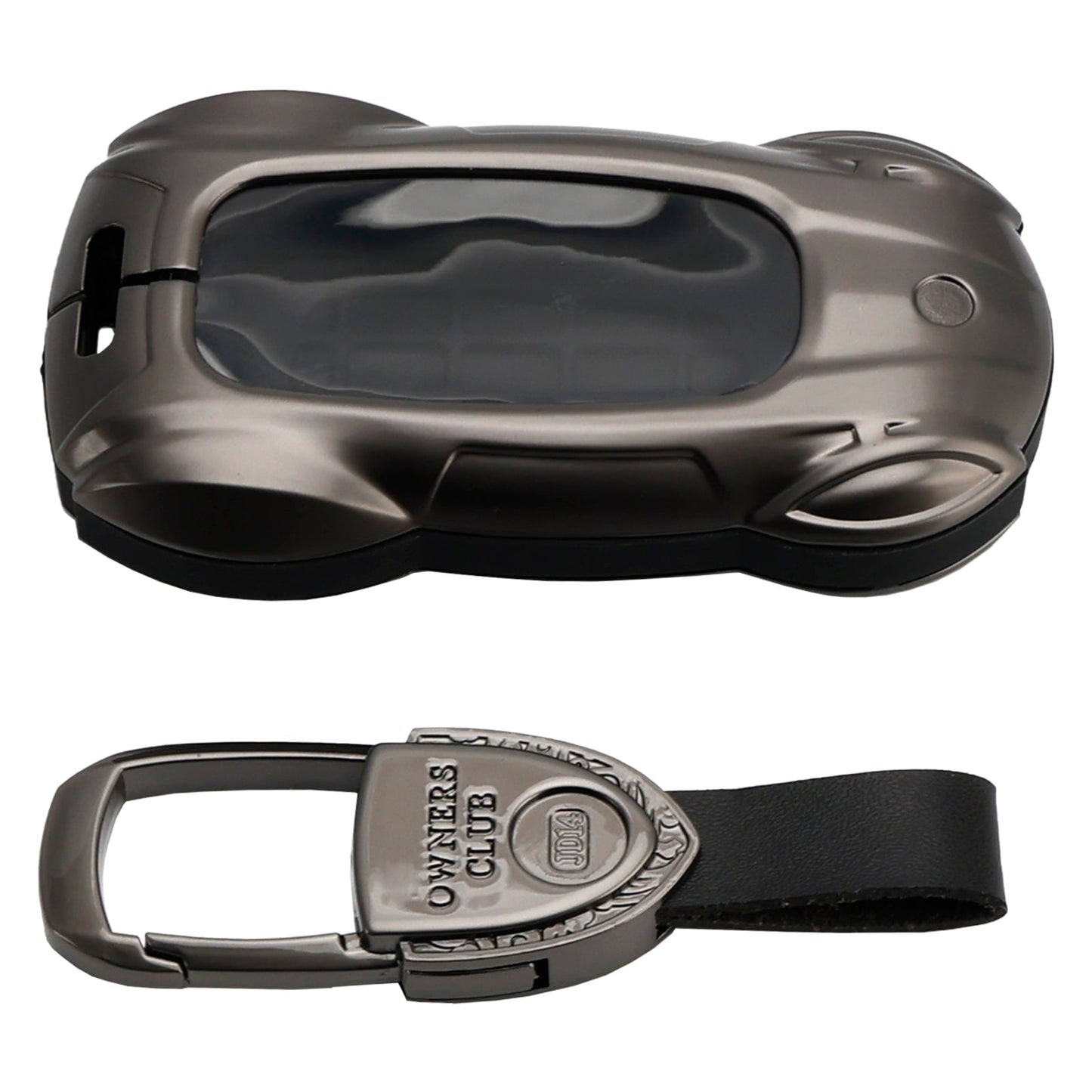 Custodia in pelle e lega di zinco grigia per chiave auto per Lexus ES260h/RX350h/LS500h