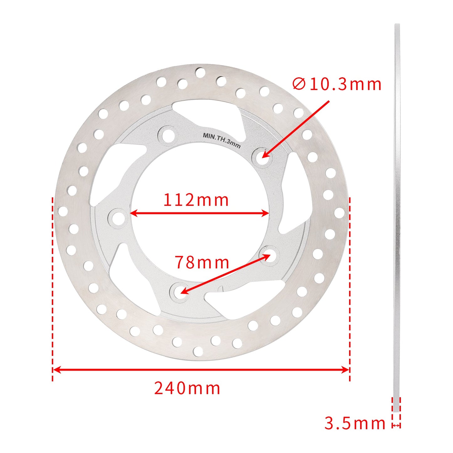 NUOVO disco freno posteriore da 240 mm per Bajaj Rouser 135 125