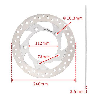 NUOVO disco freno posteriore da 240 mm per Bajaj Rouser 135 125