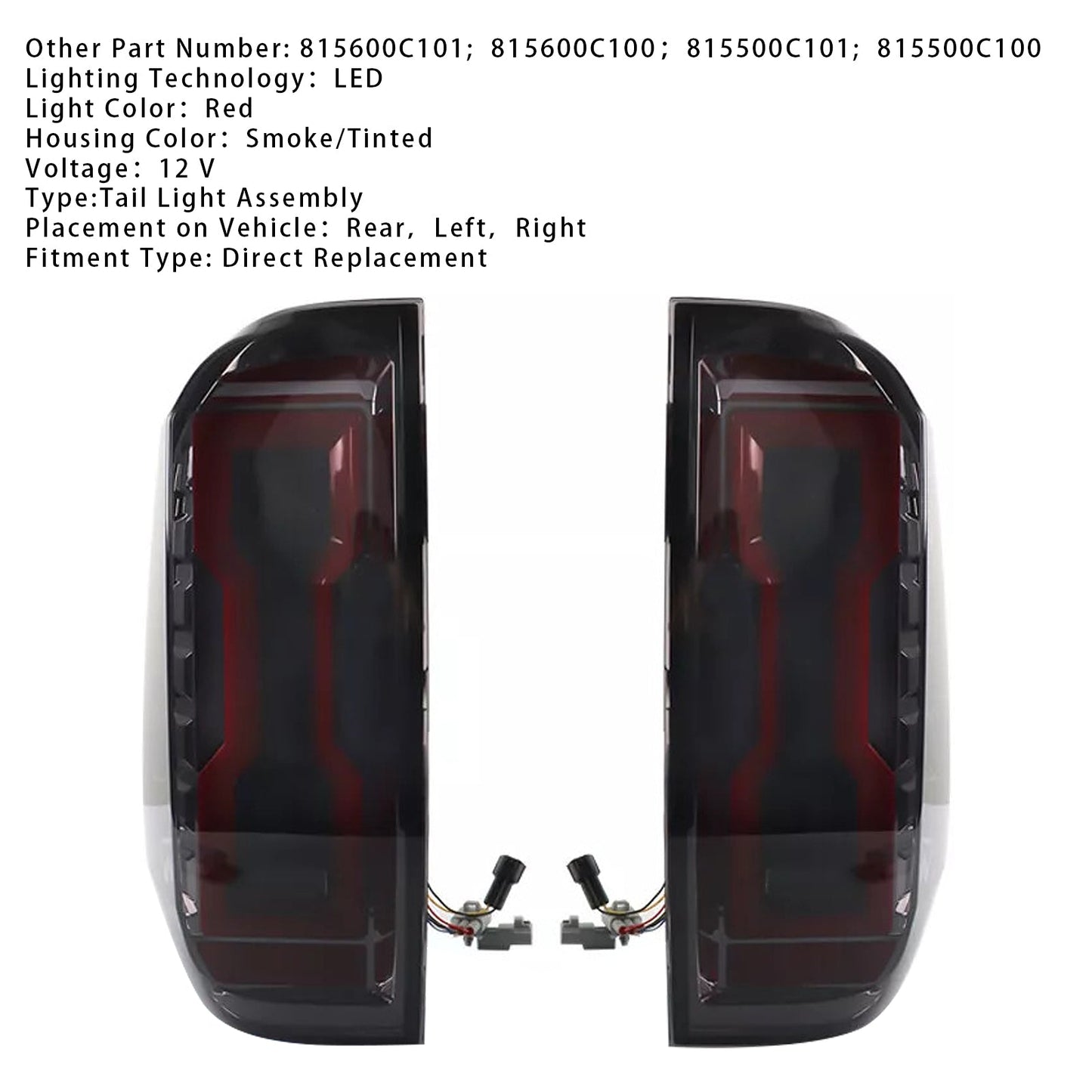 Gruppo ottico posteriore a LED sinistro e destro per Toyota Tundra 2014-2020 815600C101 815600C100