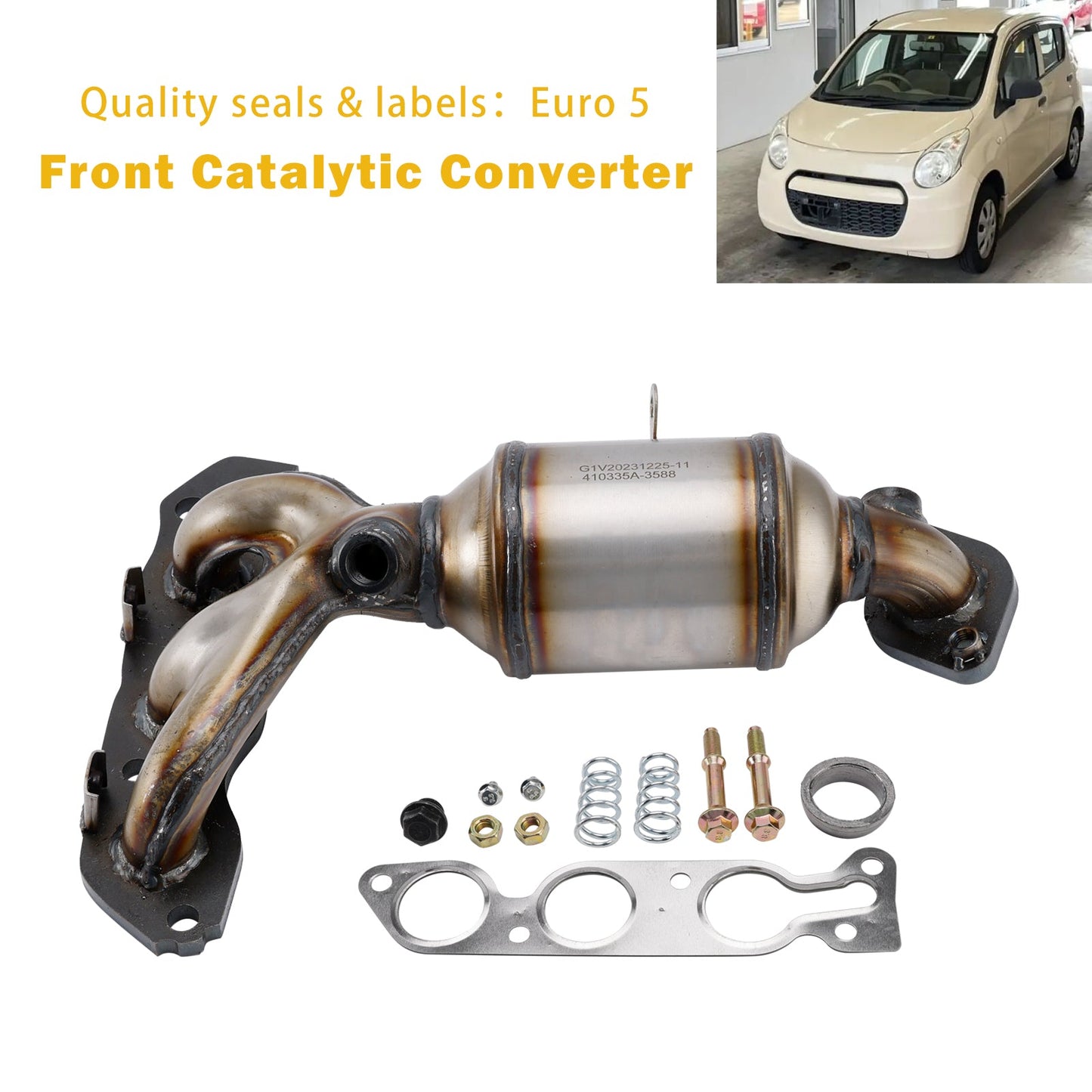 2008/01-2025/12 Suzuki Splash EX 1.0 996 ccm, 48 KW, 65 CV Convertitore catalitico anteriore