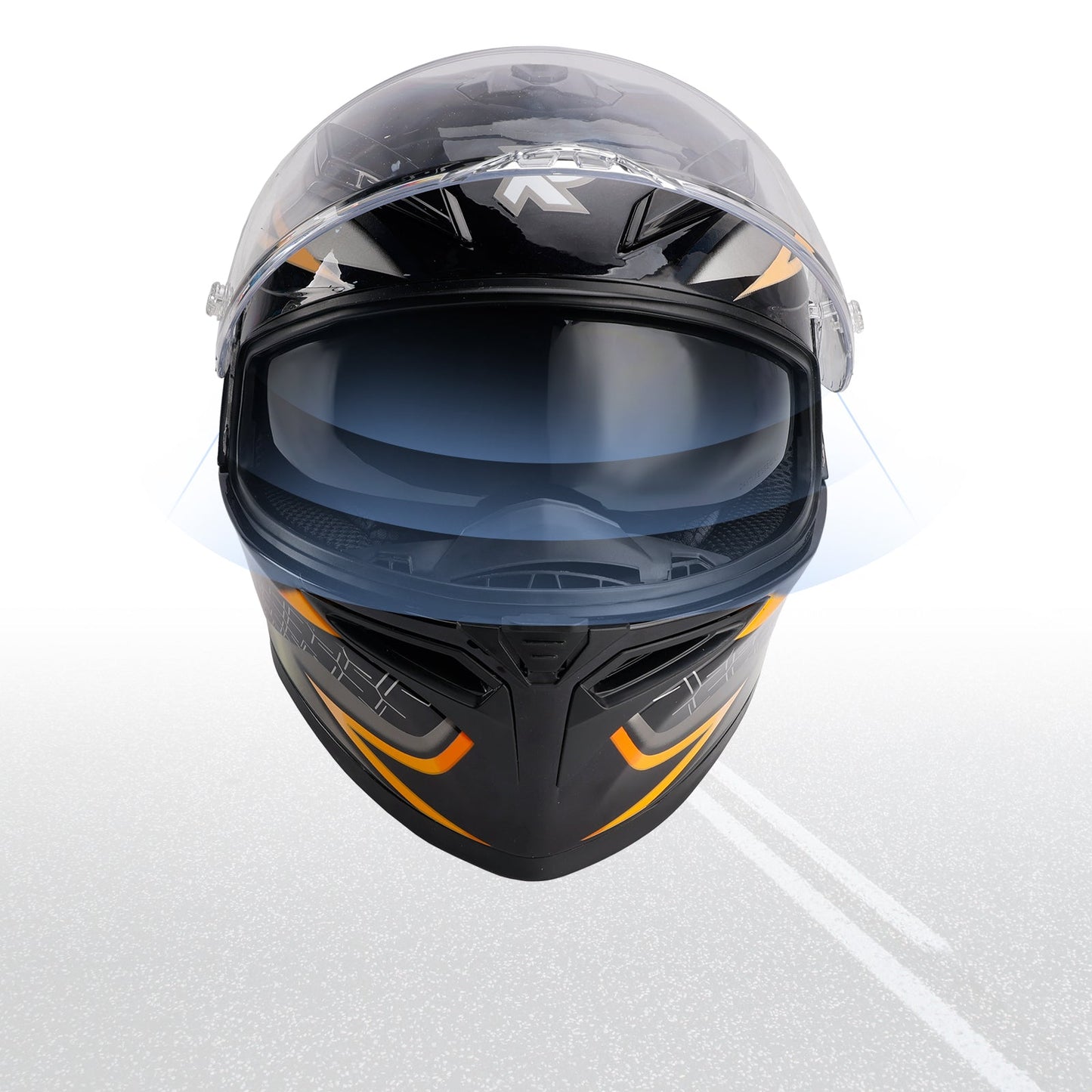 Casco da moto DOT per adulti Street Integrale Arancione