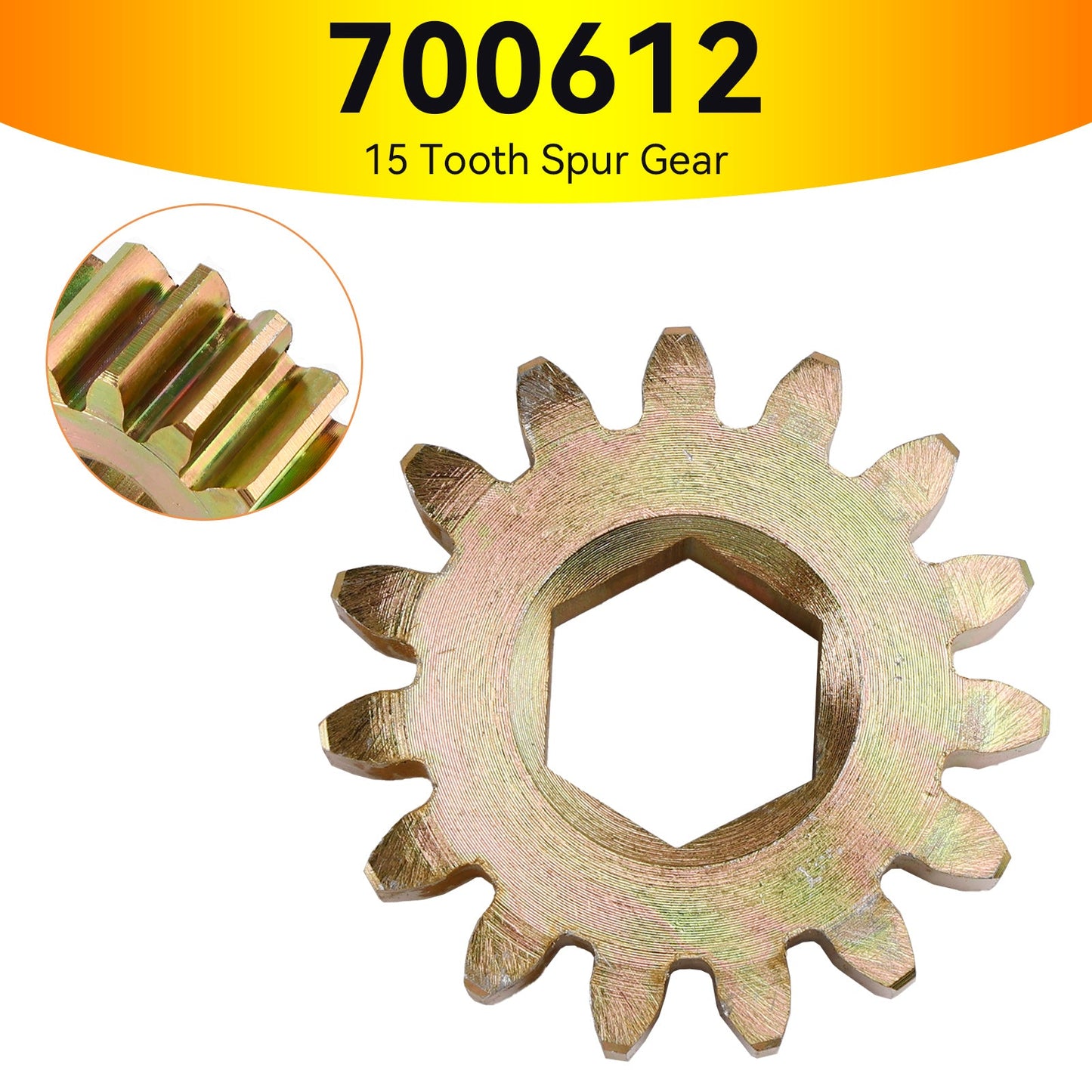 700612 Ingranaggio cilindrico a 15 denti di ricambio 10 DP/20 PA per sistemi di scorrimento Lippert RV