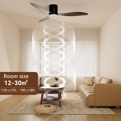 Ventilatore da soffitto con profilo LED dimmerabile da 42" con luci, motore CC con controllo remoto/app