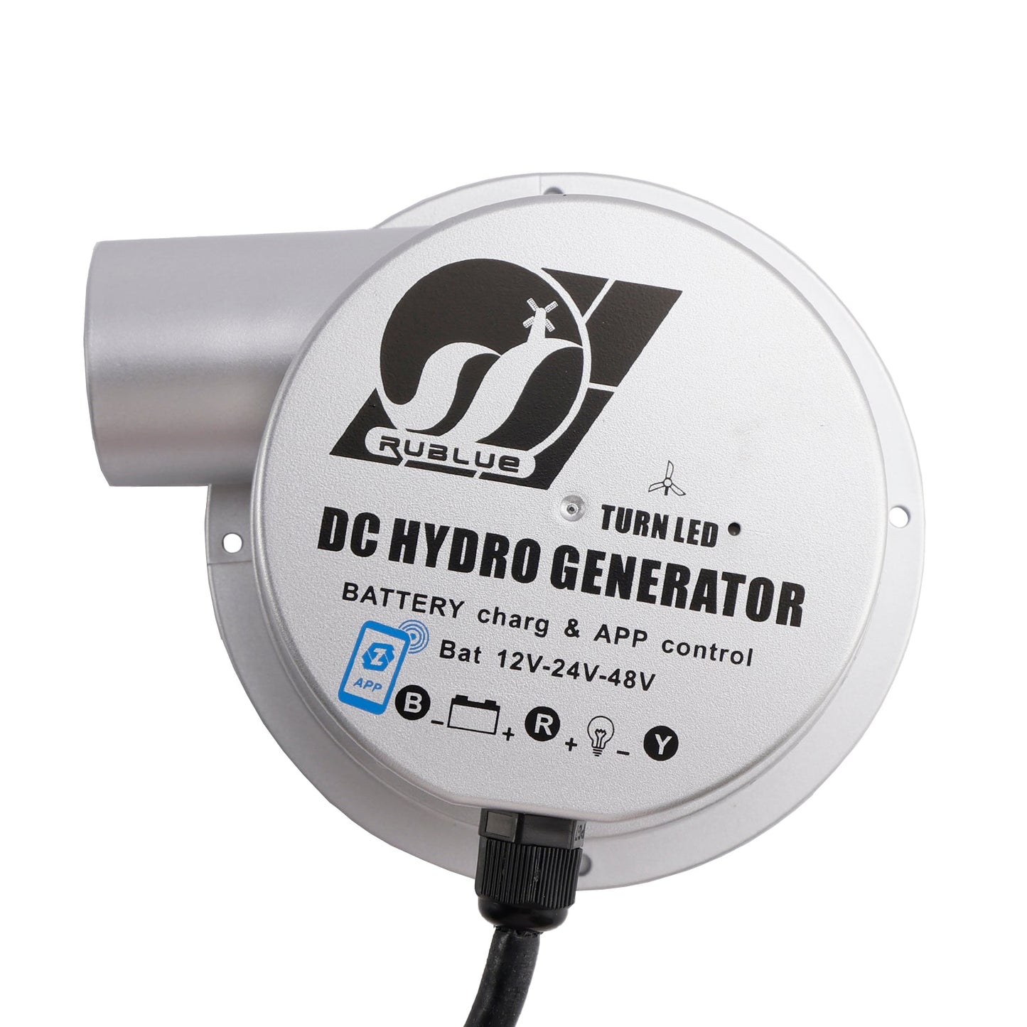 Generatore idroelettrico piccolo con turbina a flusso d'acqua 12/24/48 V, batteria 12 V-24 V-48 V, 36/50 W