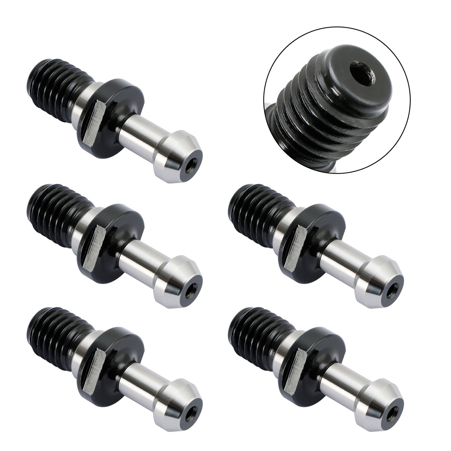 Manopola di ritenzione del perno di trazione a 45° CAT40 da 5 pezzi adatta per qualsiasi CNC Haas CAT40 argento