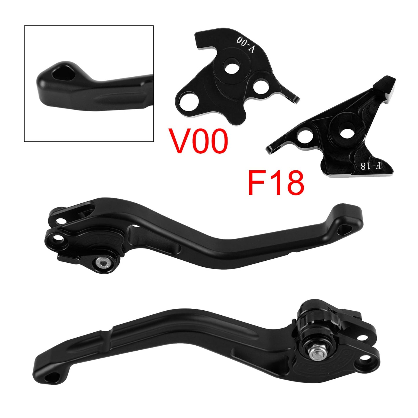Nuova leva freno e frizione corta compatibile con Honda VFR750 VFR800/F VTR1000F, colore nero.
