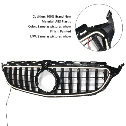 Per Mercedes W205 C250 C300 2015-2021 W/LED Griglia paraurti anteriore nera