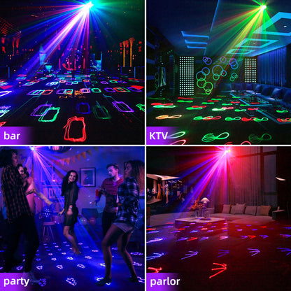 Sistema di illuminazione da palco a LED UV per feste in discoteca, luce laser da palco 6 in 1, luce da palco per club