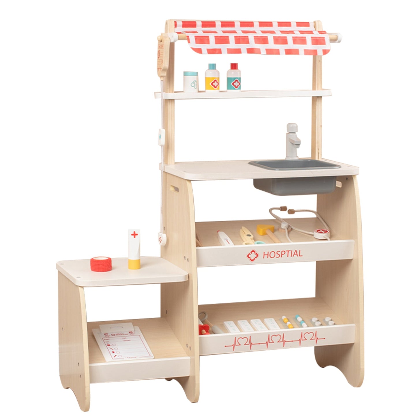 Simulazione di clinica medica per bambini con 22 accessori, set di giocattoli per bambini dai 3 anni in su