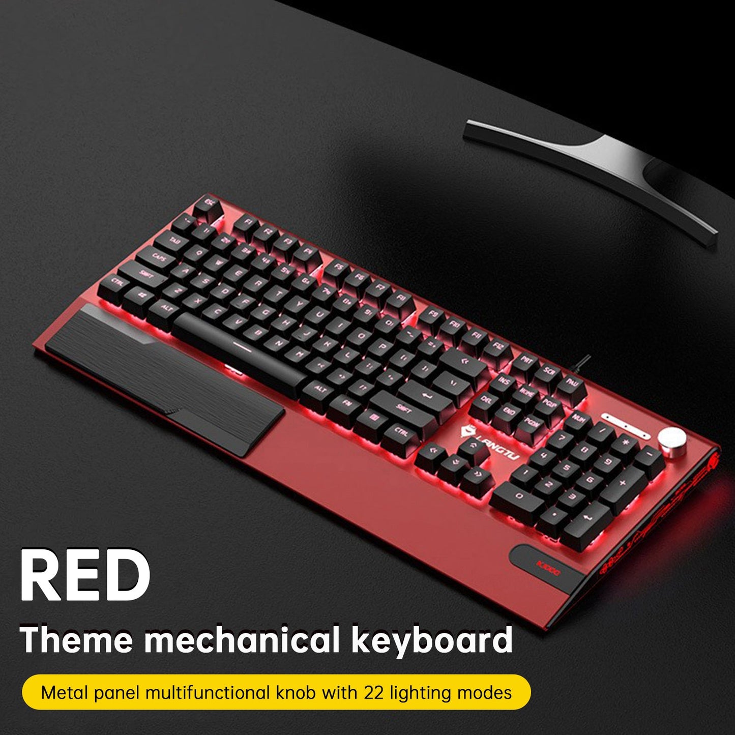 Tastiera meccanica K1000 cablata con 104 tasti e interruttori rossi per PC Chroma RGB con poggiapolsi
