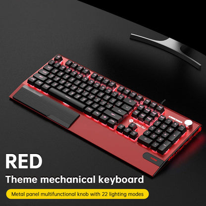 Tastiera meccanica K1000 cablata con 104 tasti e interruttori rossi per PC Chroma RGB con poggiapolsi