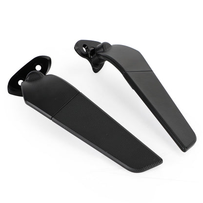 Lente bianca coppia Wing Fin Spoiler Specchietti retrovisori laterali per Yamaha YZF-R1M 2015-2019