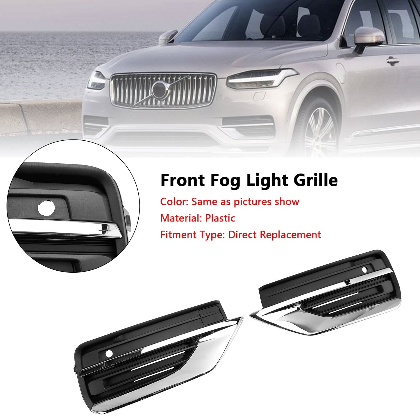 2021-2024 Volvo XC90 2PCS Griglia fendinebbia paraurti anteriore Griglia fendinebbia 31663514