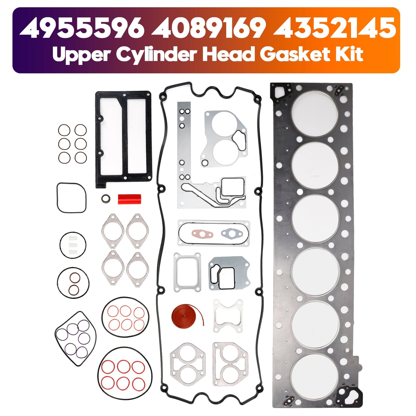 Kit guarnizione testata cilindro superiore per Cummins 15L ISX QSX 4955596 4089169 4352145