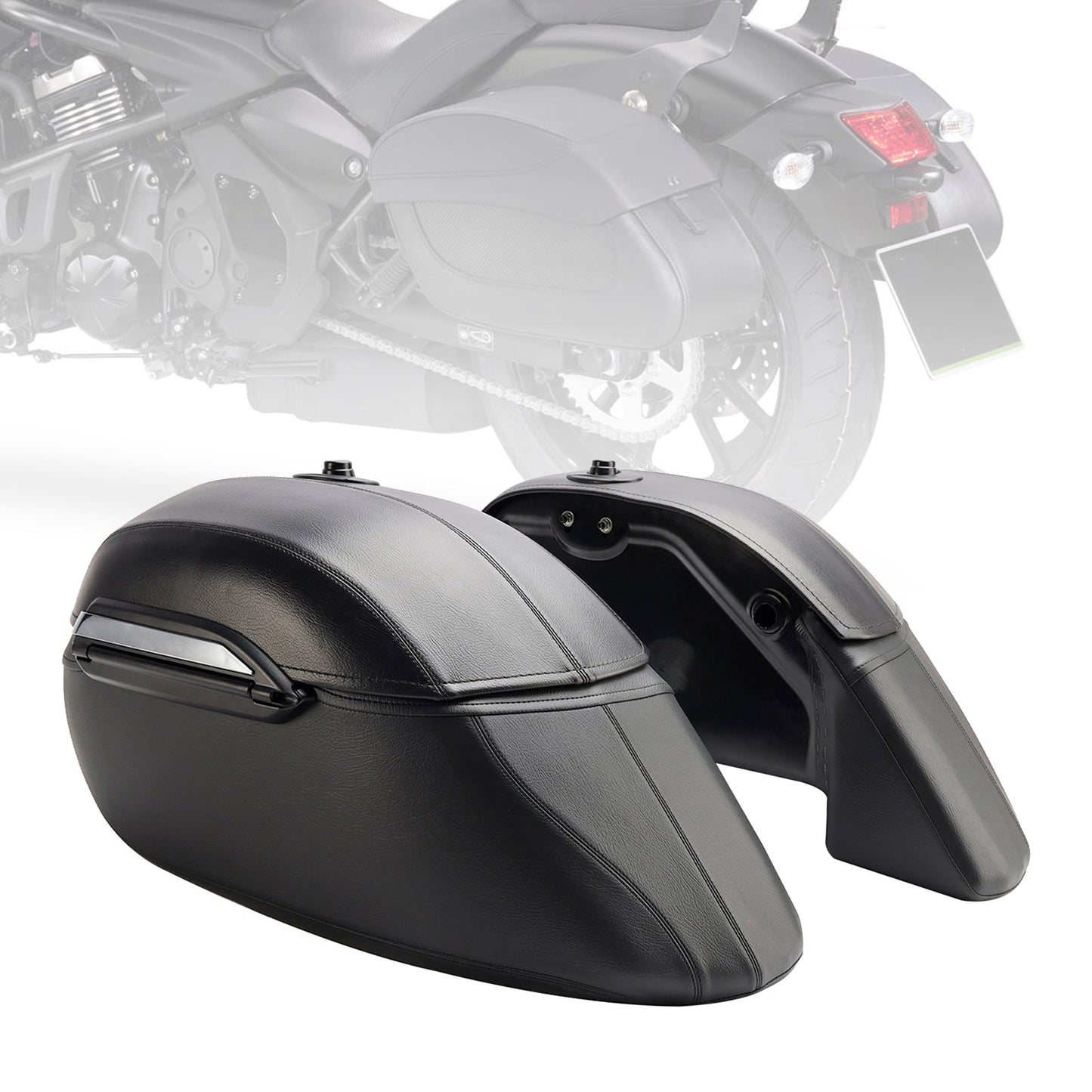 Borsa laterale in poliuretano per Kawasaki Vulcan S 650 Vn/En650 2015-2023, nera
