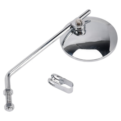 Coppia di specchietti universali per moto da 4"" cromati con morsetto - rotondi per barre da 7/8""