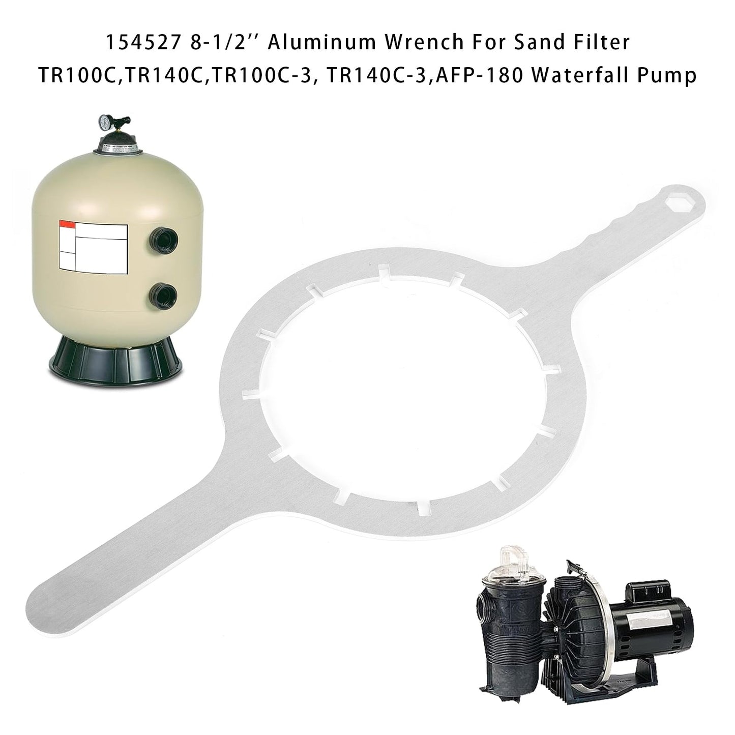154527 Chiave in alluminio da 8-1/2'' per filtro a sabbia TR100C TR140C, TR100C-3, TR140C-3