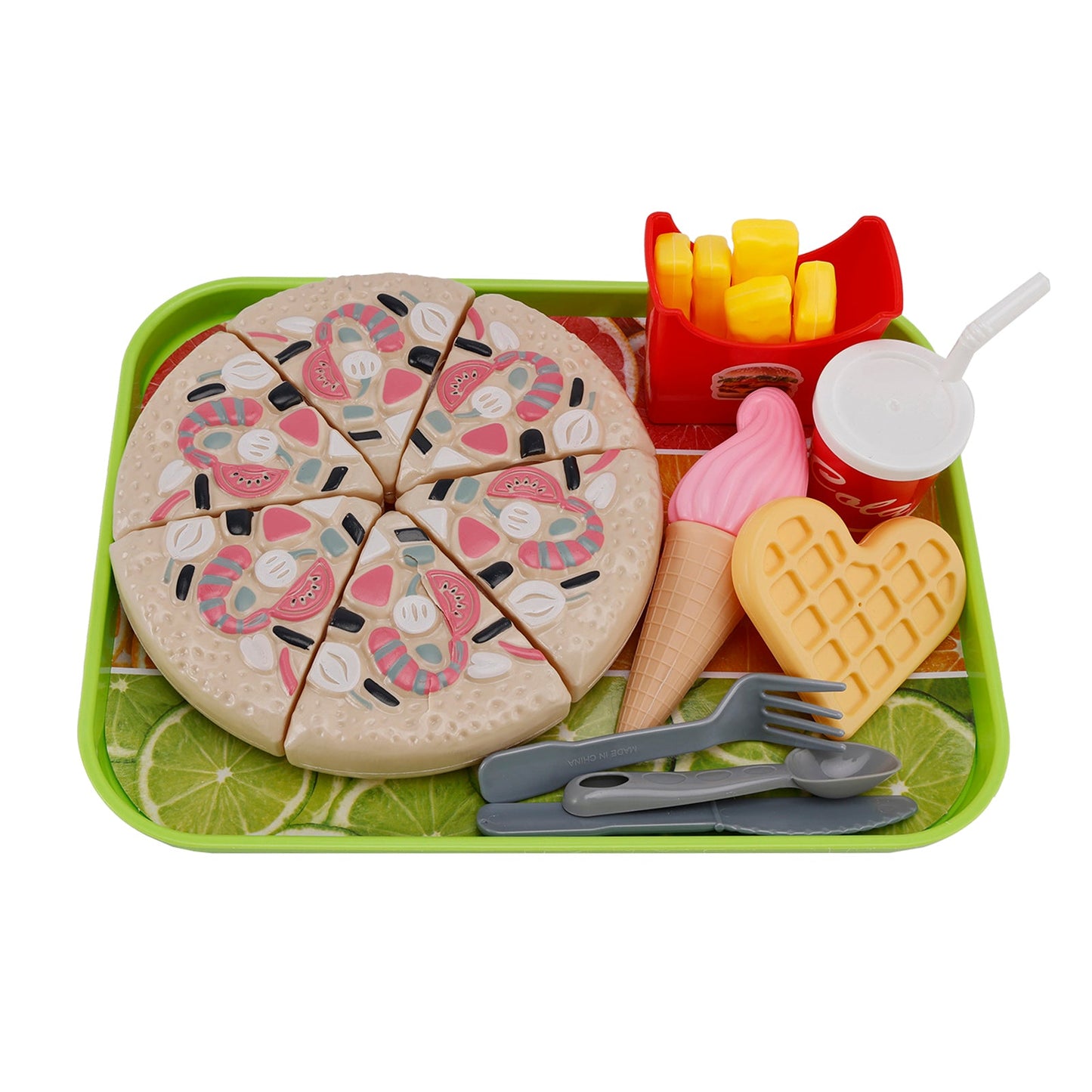 Pizza e gelato, giocattolo per bambini, set da cucina con cibo finto, giocattolo per bambini