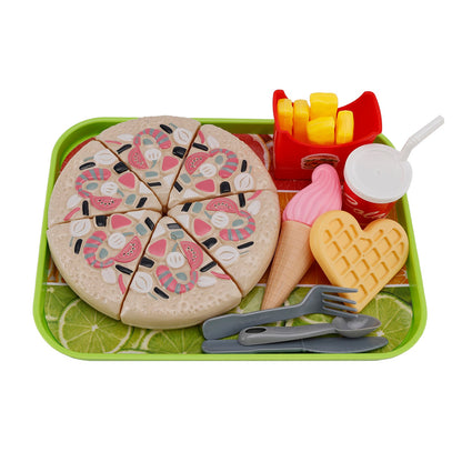 Pizza e gelato, giocattolo per bambini, set da cucina con cibo finto, giocattolo per bambini