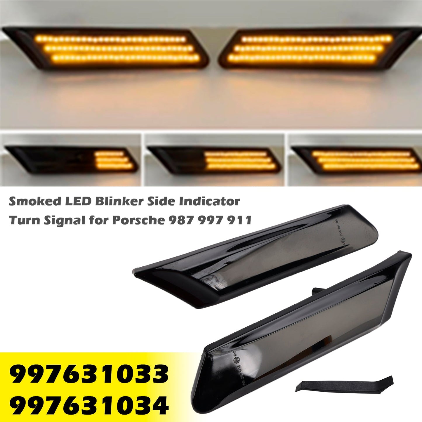 Indicatori di direzione laterali a LED fumé per Porsche 987 997 911