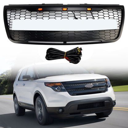 Griglia paraurti anteriore superiore grigia Ford Explorer 2012-2015 con luci