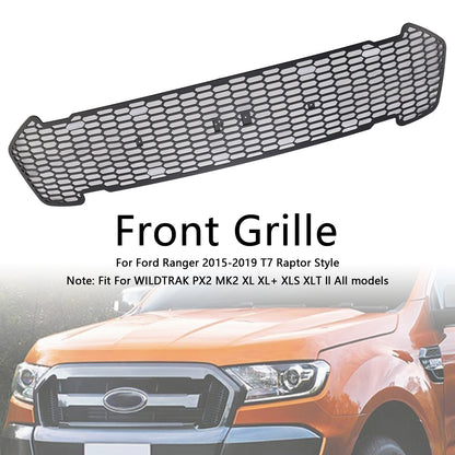 Griglia paraurti anteriore nero opaco adatta per Ford Ranger 2015-2019 T7 W/LED