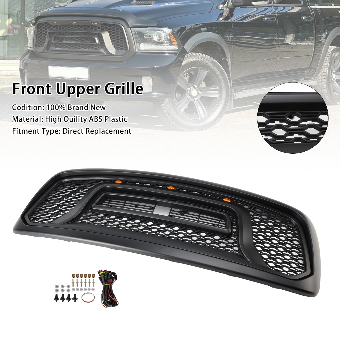 Griglia paraurti anteriore stile Rebel Dodge RAM 1500 2002-2005