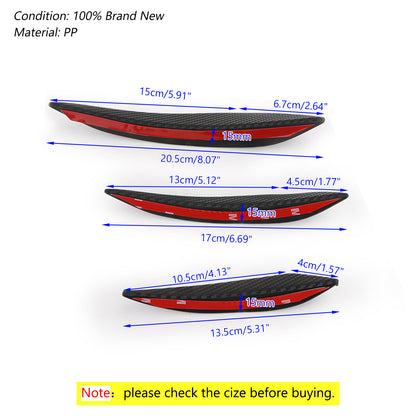6pcs Universal Car/Auto Paraurti Anteriore Pinne Spoiler Canard Refit Generico