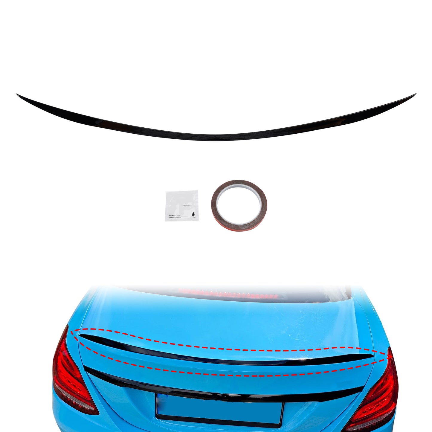 Spoiler posteriore nero lucido Mercedes-Benz Classe C W205 AMG C63 Style 2014-2021