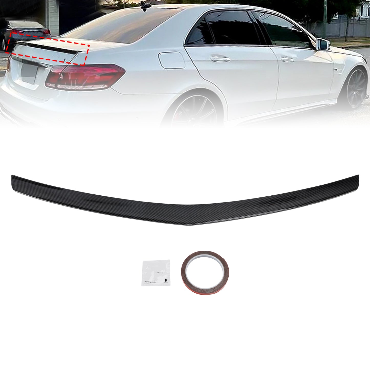 Spoiler posteriore in fibra di carbonio per Mercedes-Benz Classe E W212 2008-2016