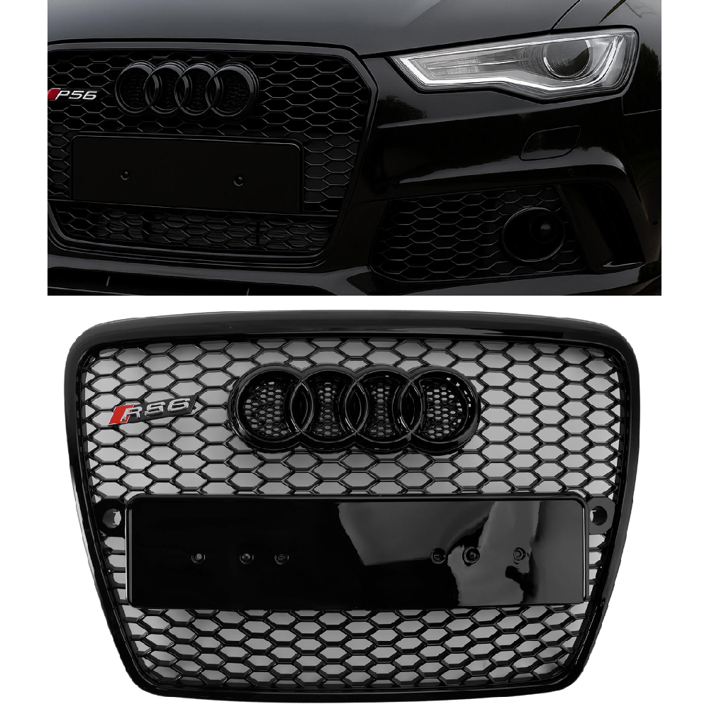 Griglia Anteriore Nido d’Ape Nera per Audi A6 C6 2004-2008 Versione Pre-Facelift