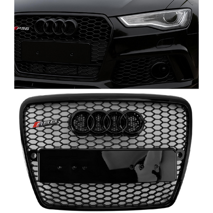 Griglia Anteriore Nido d’Ape Nera per Audi A6 C6 2004-2008 Versione Pre-Facelift