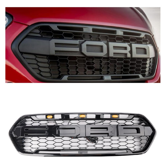 2018-2023 Ford Transit Custom Trail W/ 3LED Gloss Black Front Bumper Grille 2467234