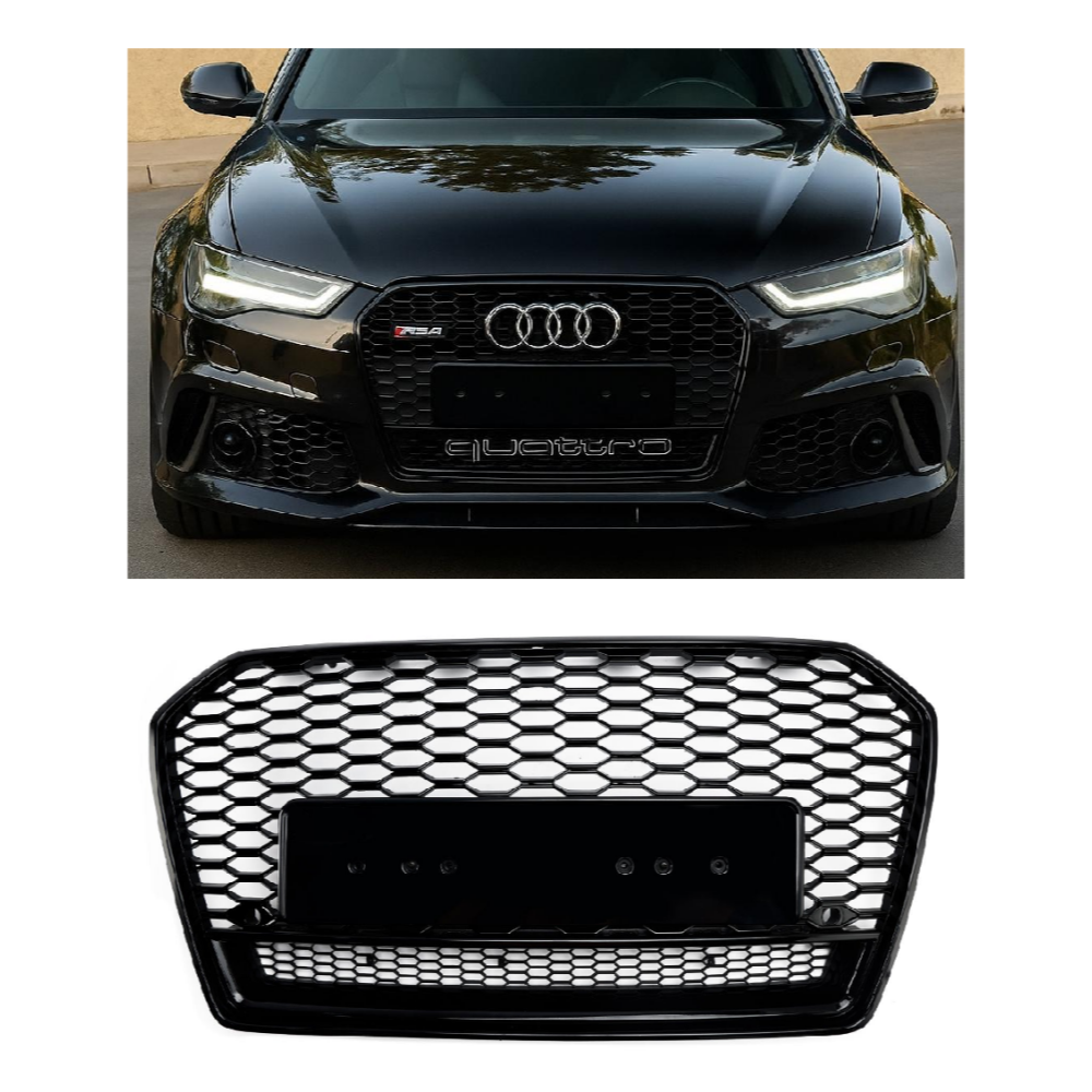 Griglia della griglia anteriore della maglia del favo di stile di Audi A6 S6 C7 C7PA RS6 2016-2018 nera