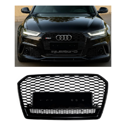 Griglia della griglia anteriore della maglia del favo di stile di Audi A6 S6 C7 C7PA RS6 2016-2018 nera