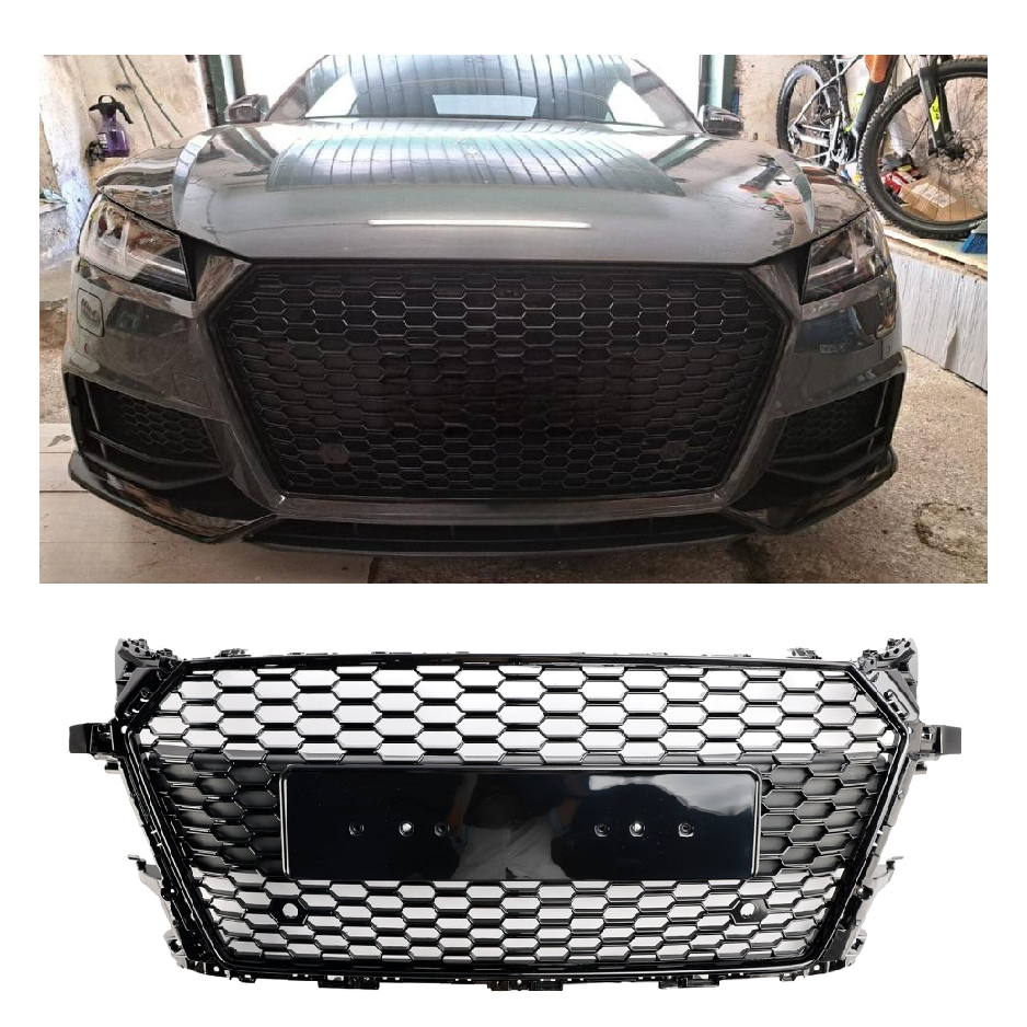 Audi TT TTS MK3 FV 8S 2014-2023 RS Style Griglia anteriore a nido d'ape Griglia nera lucida