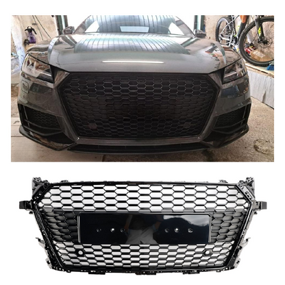 Audi TT TTS MK3 FV 8S 2014-2023 RS Style Griglia anteriore a nido d'ape Griglia nera lucida