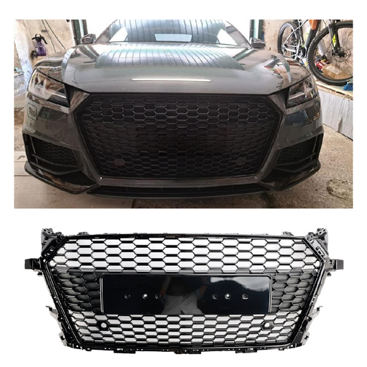 Audi TT TTS MK3 FV 8S 2014-2023 RS Style Griglia anteriore a nido d'ape Griglia nera lucida