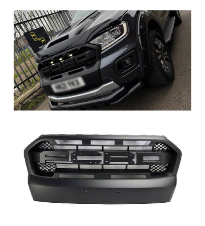 Per Ford Ranger 2015-2019 T7 Grille paraurti anteriore Matt Black Ranger Raccer Raptor Style