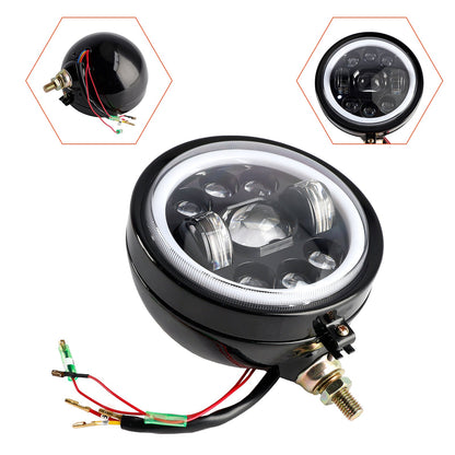 Faro fendinebbia a 9 lampadine personalizzato da 5,75"" nero per Bobber Chopper Racer