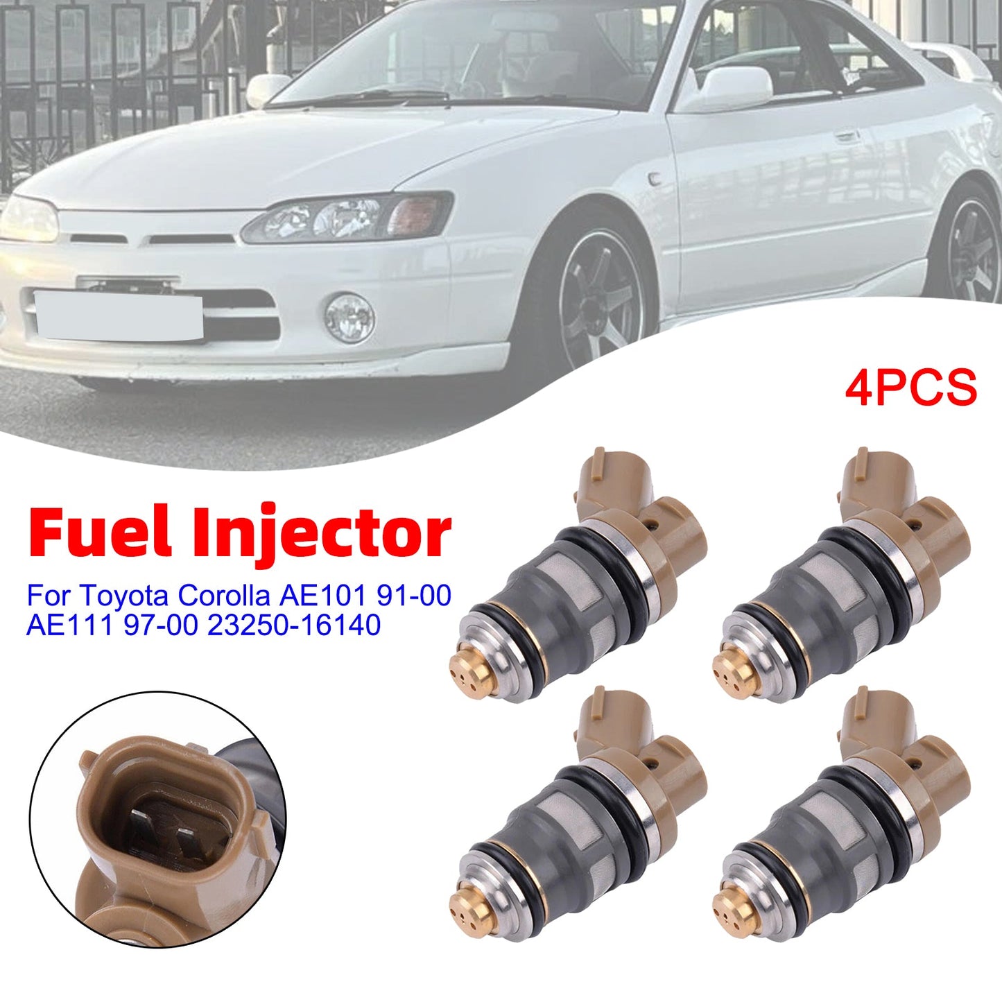 4 iniettori di carburante per Toyota Corolla AE101 91-00 AE111 97-00 23250-16140